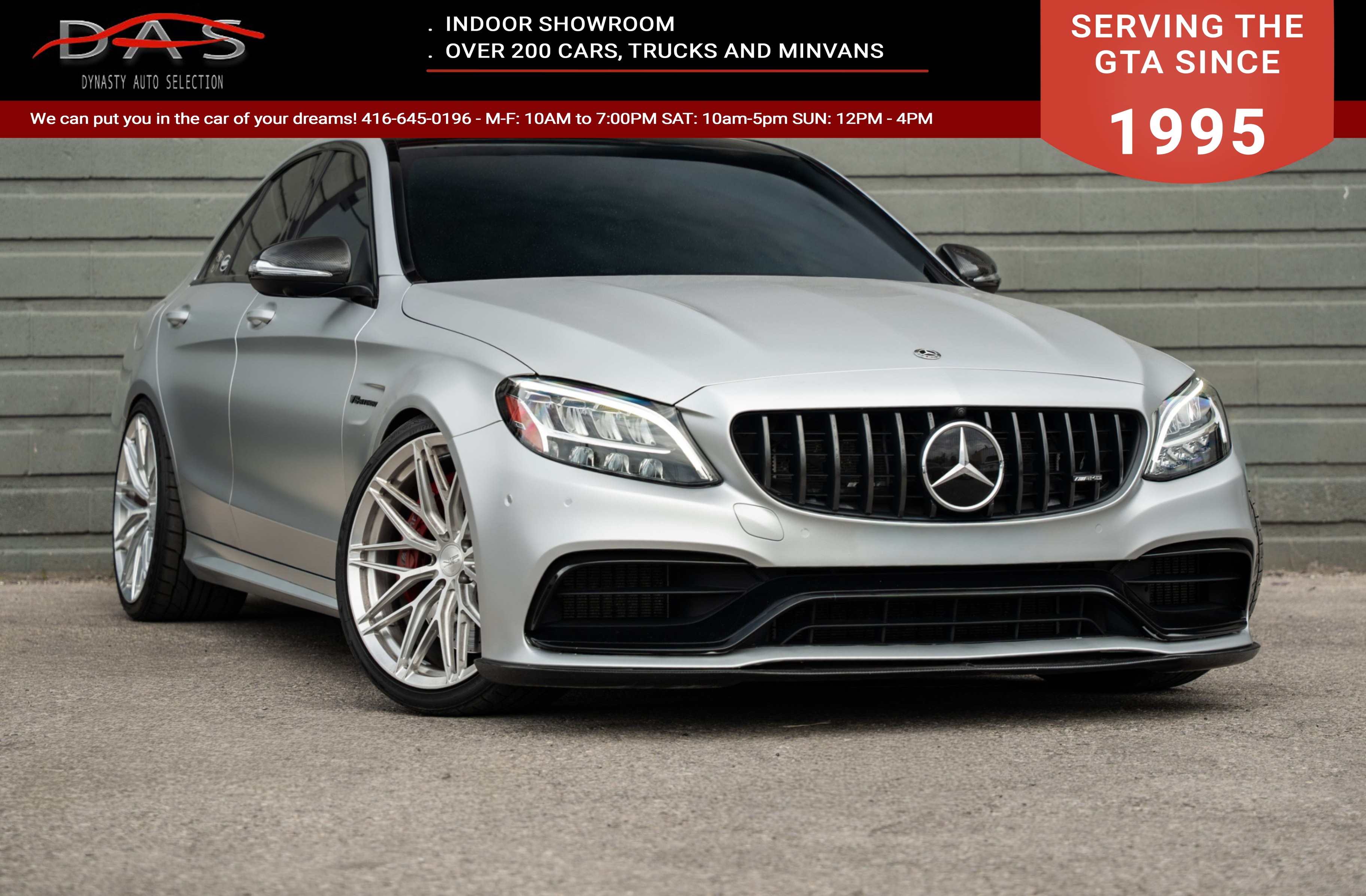 2019 Mercedes-Benz C-Class AMG C 63 S Sedan|4.0L BITURBO V8|AMG SPORT EXHAUST|PANO ROOF|BURMESTER PREMIUM SOUND SYSTEM| for sale at Dynasty Auto Selection Inc