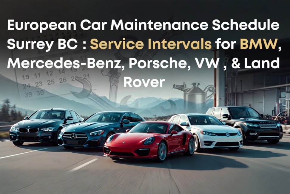 European Car Maintenance Schedule Surrey BC: Service Intervals for BMW, Mercedes-Benz, Audi, Porsche, VW & Land Rover